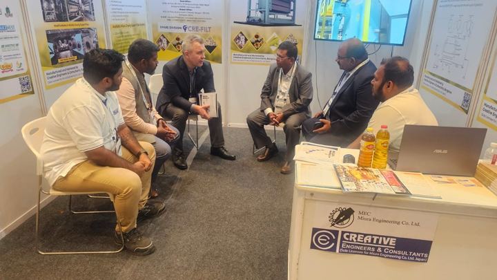 In discussion with visitors at the CEAC stall
